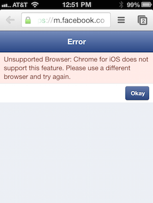 Facebook JS login on Chrome iOS workaround